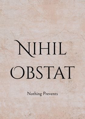 Latin Quote Nihil Obstat