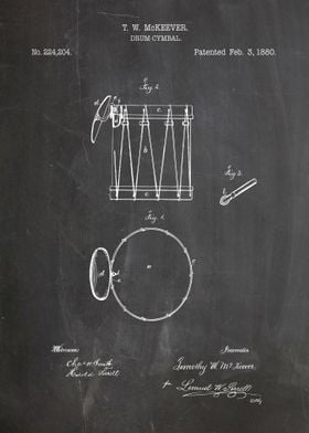 Cymbal drum patent 1880