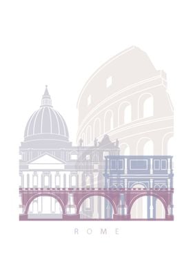 ROME SKYLINE POSTER PASTEL