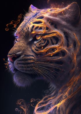 Galaxy Gold Tiger Animal 