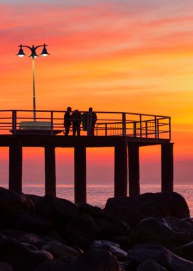 Sea sunset calm landscape