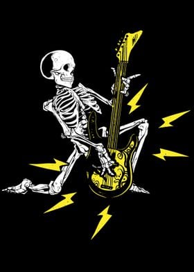 Skeleton with guitar