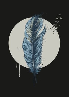 Feather in a circle III