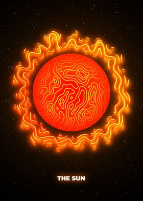 The sun neon poster