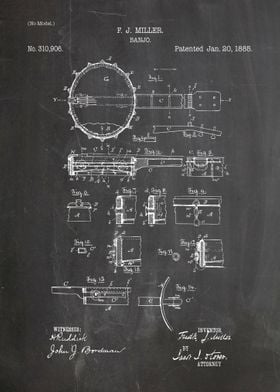 Banjo patent 1885