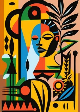 African Art Abstract Women