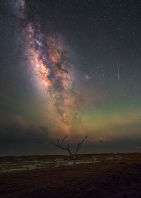 Milky Way and a Meteor