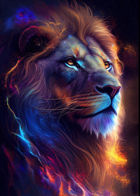 Colorful Lion Animals