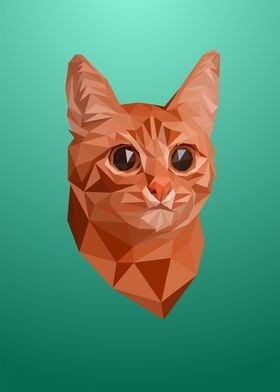 Cat Lowpoly Art Portrait 