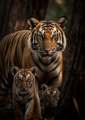 Tigress With Cubs