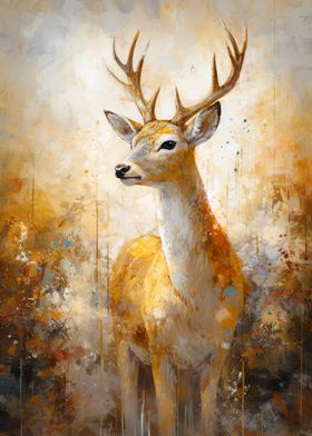 Abstract Golden Deer