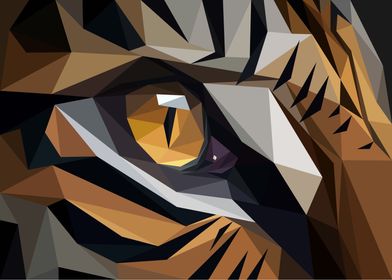 Close Up Tiger Lowpoly