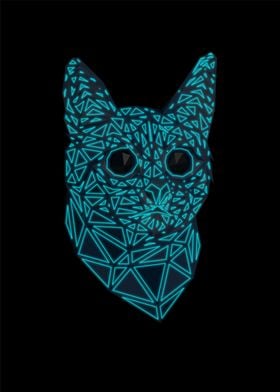 Cat Lowpoly Neon