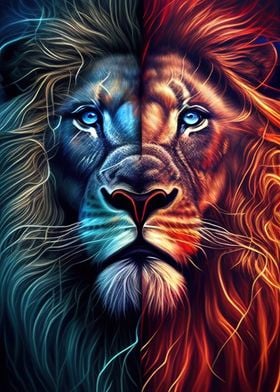 Colorful Lion Animals