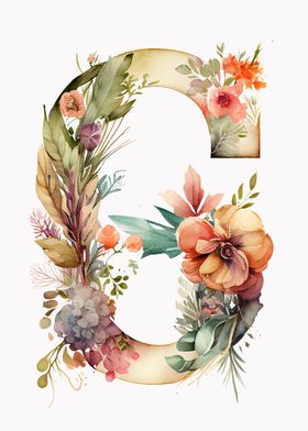 Watercolor Letter G Poster