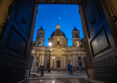 Door to Piazza Navona Rome