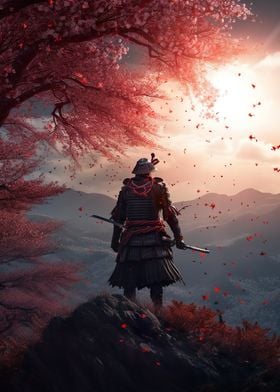 Samurai in mountains