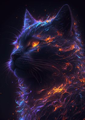 Galaxy Cat on Fire