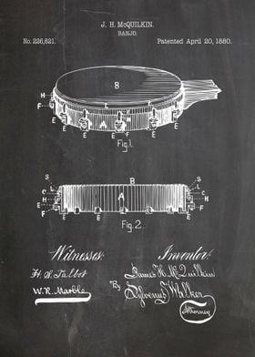 Banjo patent 1880