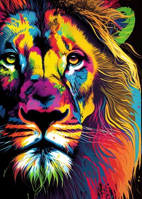 Colorful Lion Animals