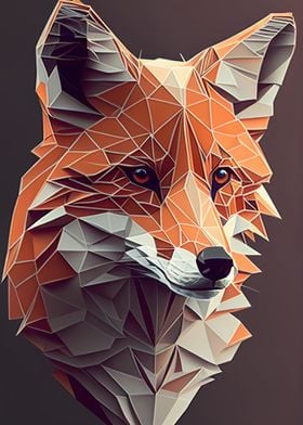 Fox Geometric Animal Face