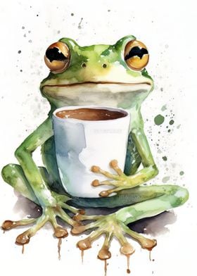 Frog at Coffee Time