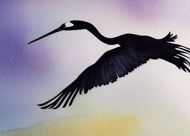 A flying Crane painting