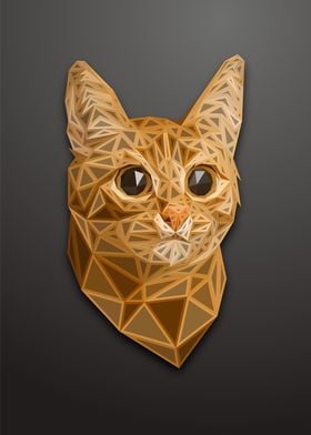 Cat Lowpoly Engraved