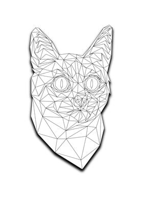 Cat Lowpoly Wireframe