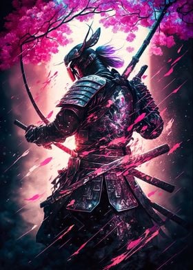 'pink samurai fighter' Poster by PrintYourDigitals | Displate