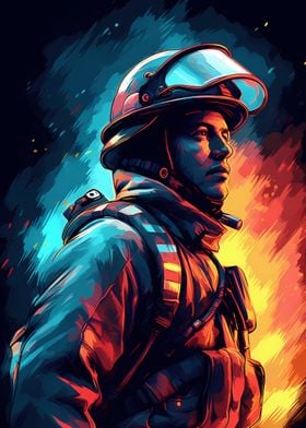 Firefighter Illustration