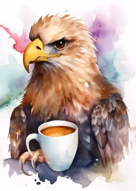 eagle with coffee