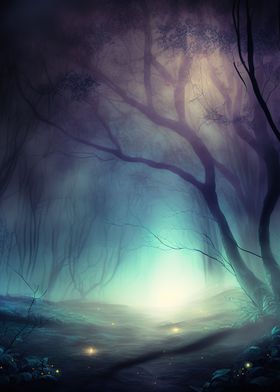 foggy forest nature