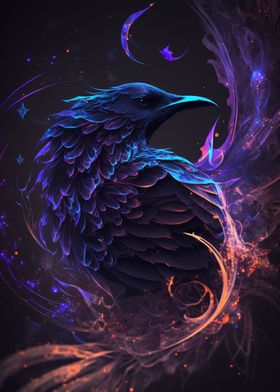 Galaxy Raven Crow Bird