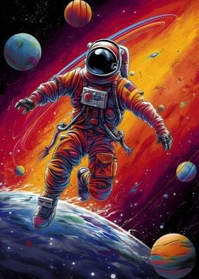 Astronaut amazing  colors