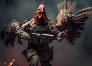 Awesome Military Rooster