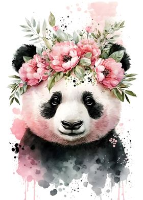 Pinky Floral Panda