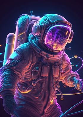 Neon astronaut