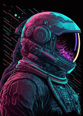 Neon astronaut