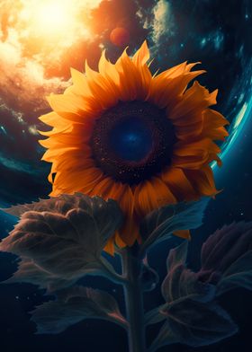 Sunflower Earth Sun Moon