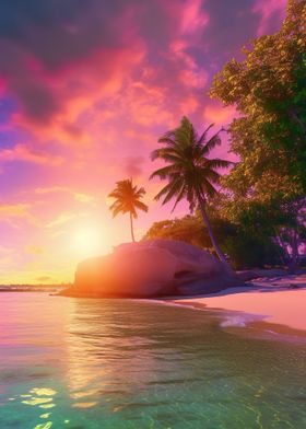 Tropical Island Sunset