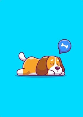 Cute Dog Sleeping Cartoon 