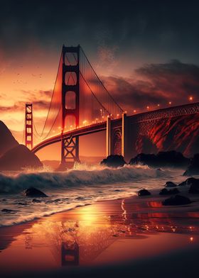 Golden Gate Bridge Posters - Unique | Pictures, Displate Metal page Shop Online 2 - Prints, Paintings