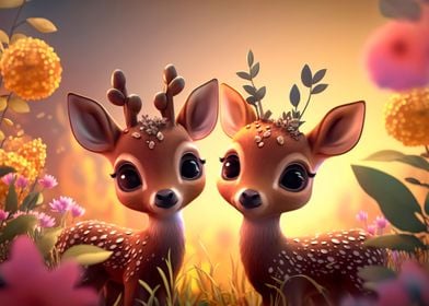 Cartoon deer