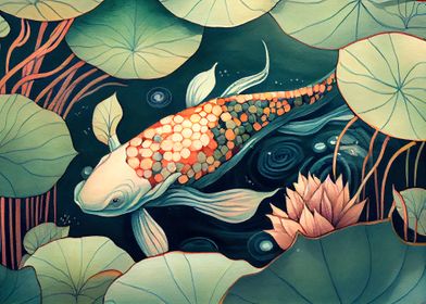 Koi fish Swimming 