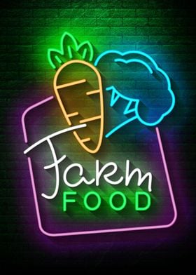 Farm food Neon food sign