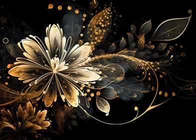 Golden floral background