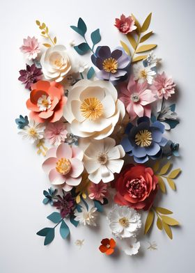 Colorful paper flowers 