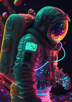 Neon astronaut