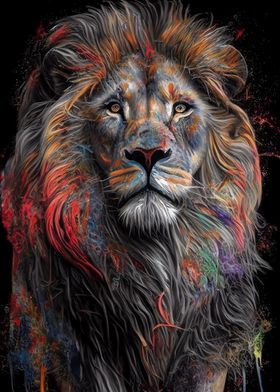 Colorful Lion Animals